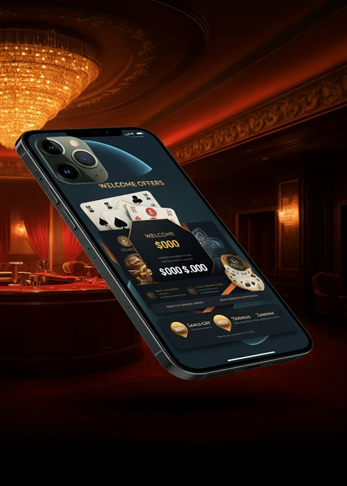 A vibrant graphic showing various bonus symbols, coins, and free spin icons, highlighting promotions at Lucky Mister Casino.